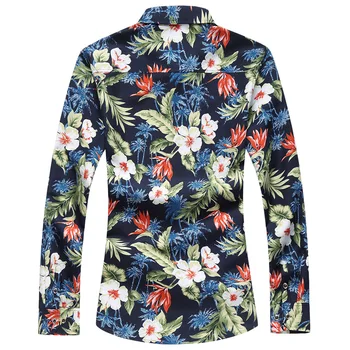 Tričko pánske Dlhý Rukáv Vysokej Kvality 2020 Nové Módne Kvetinový Jar Jeseň Ležérne Oblečenie Košele