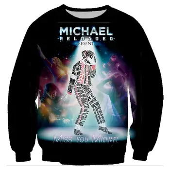 Michael Jackson Tanečné Mikiny Harajuku Mužov Pulóver Hoodies 3D Tlač Dlhý Rukáv Crewneck Streetwear Hoody Oblečenie 5XL