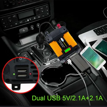 12v 220v/110v 300W 500W auto Konverzie Invertor s LED Displej Dual USB port dc na ac invertor