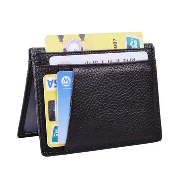Lacné RFID Cowhide Slim Karty Peňaženky Ženy Muži Móda Kreditnej Karty Držiteľ Kryt minimalistický Multifunkčné Mince Kabelku Karty Prípade