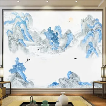 Milofi Vlastné Veľké Tapety nástenná maľba 3D Abstraktné Atrament Krajiny Krajiny Tapetu Pozadia nástenná maľba