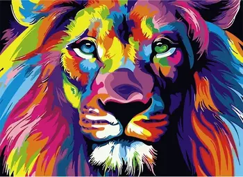 Oleja /Tiger/Cat Maľovanie Podľa Čísel Lev DIY Akryl Deti Maľovať Steny Umenie Farebnosť Podľa Čísel Na Plátne Auta Zvierat Ručné Darček