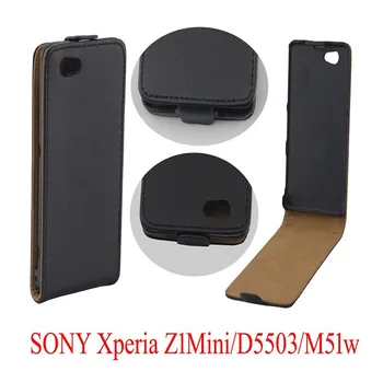 Vertikálne PU Kože Flip Prípade Fundas Capa Pre Sony Xperia Z1 Kompaktný Mini Z1 Kryt TPU Prípade, Hore-Dole, Otvorte kože, puzdro na Telefón Tašky