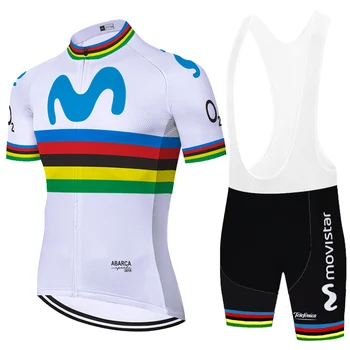 Movistar cyklistika dres nastaviť Športové Cyklistické vyhovovali cyklistické pánske maillot ciclismo hombre 01