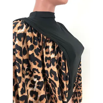 HAOYUAN Sexy Leopard Dlho Svietidla Rukáv T Shirt Ženy Roztomilý Módne Nadrozmerné Orezať Začiatok Festivalu Oblečenie Vintage Tee Tričko Femme