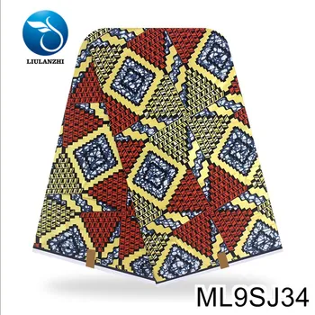 LIULANZHI vosk ankara textílie pre šaty bavlna žakárové zlaté vytlačí nigérijský vosk tkaniny ML9SJ01-38