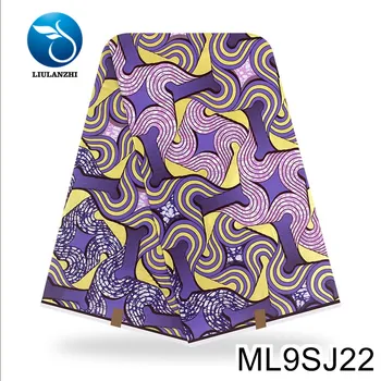 LIULANZHI vosk ankara textílie pre šaty bavlna žakárové zlaté vytlačí nigérijský vosk tkaniny ML9SJ01-38