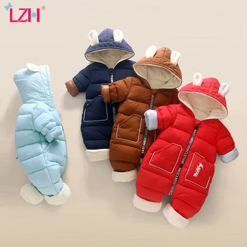 LZH 2020 Jeseň Detí Dole Bavlna Romper Detské Oblečenie 0-1-2-3 Rokov chlapčeka Zimné Oblečenie Kombinézy Pre Deti Baby Jumpsuit