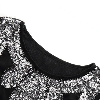 Tvárny Malé Čierne Šaty Žien 1920 Vintage Okraji Ozdobené Sequin Korálkové Krídlovky Šaty Gatsby Tunika Top Shift Šaty