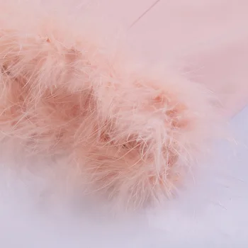 BOOFEENAA Party Šaty Clubwear Ružová Fuzzy Perie Popruh, Mini Obväz Bodycon Šaty, Sexy Oblečenie pre Ženy Jeseň Roku 2019 C76-AZ83