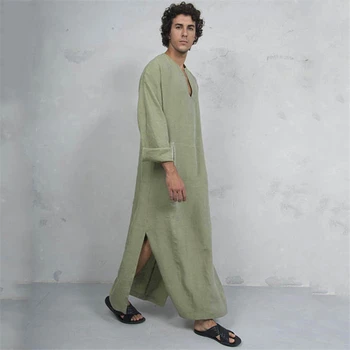 Moslimské Oblečenie Kaftan Mužov Abaya Celý Rukáv Vintage Šaty Saudská Arábia Dubaj Arabských Kaftan Mužov Jubba Thobe Islamské Oblečenie Pakistan