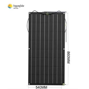 ETFE 80 W Solárny Panel, Čiastočne flexibilný solárny panel monokryštalické solárne 18v solárneho systému energie auta 12v solárna nabíjačka pre auto