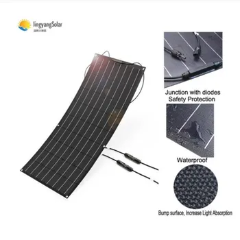 ETFE 80 W Solárny Panel, Čiastočne flexibilný solárny panel monokryštalické solárne 18v solárneho systému energie auta 12v solárna nabíjačka pre auto