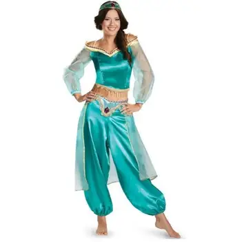 DOPRAVA ZADARMO Aladdin Princezná Jasmine cosplay kostým pre Dospelých Halloween Kostýmy pre ženy strany sexy šaty Jazmín