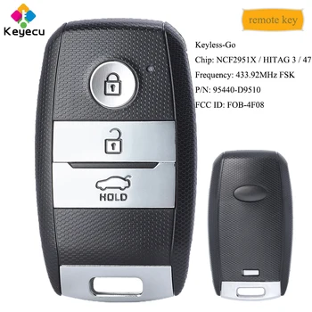 KEYECU Keyless-Go Smart Diaľkové Ovládanie Auta Kľúč S 3 Tlačidlami 433.92 MHz ID47 - FOB pre Kia Sportage 2019 2020 PN: 95440-D9510