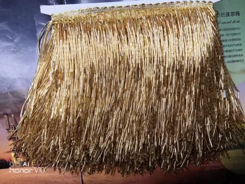 Zlatá farba s Vysokou kvalitou najpredávanejšie korálkové Okrajové Pásky Výbava Fringe Strapec Čipkou Trim BZL-10197 pre Oblečenie, Dekorácie