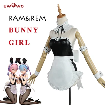 UWOWO Sexy Cosplay Ram Rem Kostým Ženy Anime Re Nula Cosplay Bunny Ver Králičie Uši Oblečenie