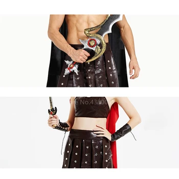 Dospelé Ženy, Muži, Rímsky Gladiátor Vojak Halloween Cosplay Kostým Európe Viking Karneval Party Plášť Výkon Oblečenie