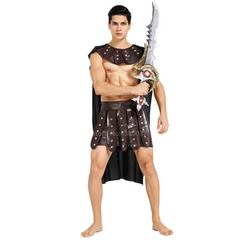 Dospelé Ženy, Muži, Rímsky Gladiátor Vojak Halloween Cosplay Kostým Európe Viking Karneval Party Plášť Výkon Oblečenie