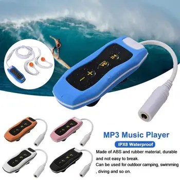 MP3 Prehrávač Hudby IPX8 Vodotesné S Kábel, FM Rádio, Ručné Plávanie MP3 Prehrávač Hudby Potápanie