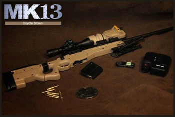 1:6 Rozsahu Mk13 MOD0 Sniper Puška Navy Seals Zbraň plastikový Model Hračky Uchytenie 12
