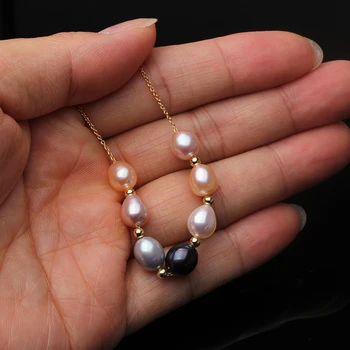 Skutočnou Perlou Šperky Prírodné Sladkovodné Perly Multicolour Perlový Náhrdelník Prívesok 925 Sterling Silver Šperky Pre Ženy