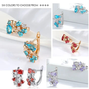 Effie Kráľovná 2019 Letné Šperky Zlatá Farba Stud Náušnice s Luxusne Veľký Kameň Cubic Zirconia pre Svadobné Party Šperky DDE60
