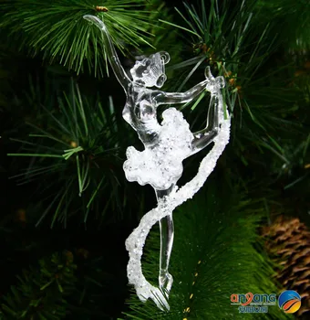 Vianočné ozdoby, dekorácie okna zdobené snehu a ľadu účinok scény 15 CM akryl balet girl