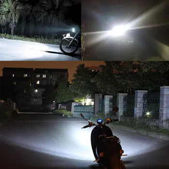 1 Ks Moto Reflektor H4 Biela Svetlometu Hi-Lo Lúč Svetla Žiarovka 6500K Motocykel Pomocné Osvetlenie Led Reflektor Super jasné
