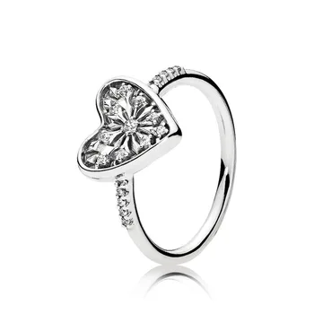 Baofu Nové 925 Sterling Silver Ring Šumivé Láska Snowflake Ženy Snubný Prsteň Darček Vysokej Šperky