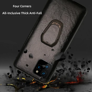 Kožené Telefón puzdro Pre iPhone 11 Pro prípade Xs max X Xr 7 8 6 6 Plus SE 2020 prípade, Olej, vosk pokožku Magnetický držiak krytu