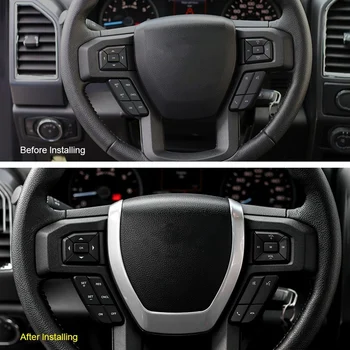 Chrome ABS Volantu, Dekorácie Kryt Výbava Rám Nálepka pre Ford F-150 F150-2019 Auto Vnútorné Príslušenstvo