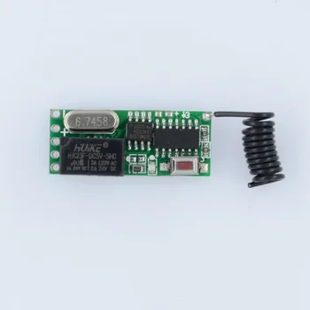 Bezdrôtový Mini Diaľkové Ovládanie Spínač 3V 5V 12V Micro spínací Malé Relé Prijímač Vysielač Učenie Kód 433.92 Mhz