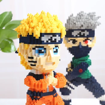 Balody Anime Kakashi, Naruto Sasuke Jiraiya Gaara Ninja 3D Model DIY Mini Diamond Kvádre, Tehly, Budova Hračka pre Deti, žiadne Okno