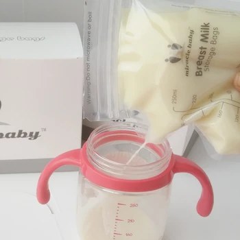 60 Kus Breastmilk Skladovanie Tašky 250ml Dojčenie Mraznička Úložný Kontajner Tašky pre materského Mlieka Dieťa Bezpečné Kŕmenie Tašky