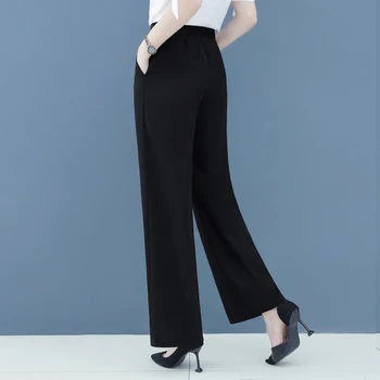 OUMENGKA Formálne Nastaviteľné pre Ženy Office Lady Style Čierne Pracovné Nohavice Nosiť Širokú Nohu, Vŕtanie Slučky Nohavice Business Dizajn 4XL