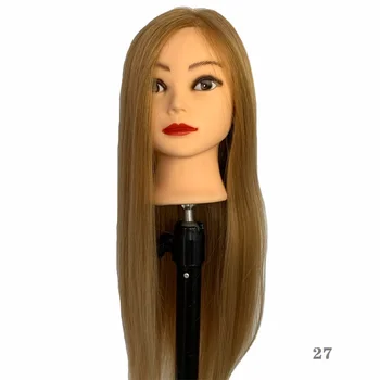 60 cm 4#27#613# Profesionálne Manequin hlavu Zmiešané Vlasy Pre Kaderníctvo Praxi Účes Školenia Hlave Vlasy Pletenie