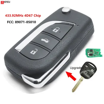 Keyecu Inteligentné DIY Diaľkové Auto príveskom, 433.92 MHz 4D67 Čip pre Toyota Avensis 2003 2004 2005 2006 2007 2008 FCC: 89071-05010