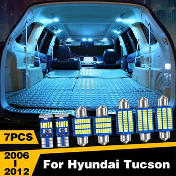 7pcs W5W T10 bezchybné Auto LED Osvetlenie Interiéru Dome Čítanie batožinového priestoru Lampa Pre Hyundai Tucson 2006 2007 2008 2009 2010 2011 2012