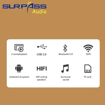 Domov Hudby na Pozadí Bluetooth, Bezdrôtové WiFi Stenu Zosilňovač Dotykový Displej Audio HiFi 8ohm Stropný Reproduktor Stereo Lacné Balík