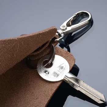 Skutočné Cowhide Kožené Tlačidlo Peňaženka pre Ženy, Mužov, Gazdiná Keychain Kabelku Auto Kľúča Držiteľa Slim Puzdro Mince Vintage Čierna Hnedá