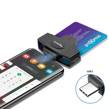 USB-C čítačka Kariet Typu C Smart Card Reader ID/Banka/SIM CAC Adaptér Čitateľa