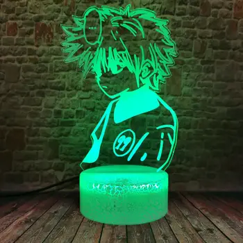 3D Ilúziu LED Nočného Farebné prebaľovací Stôl Svetlo Cartoon Model Hry Killua Zoldyck Anime action & hračka údaje