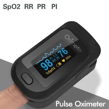 Najnovšie Alarm Prst Pulzný Oximeter SpO2 RR PR PI Oiximetro de dedo Kyslíka v Krvi, Srdcovej frekvencie Monitora s puzdrom pre Dospelých, Deti