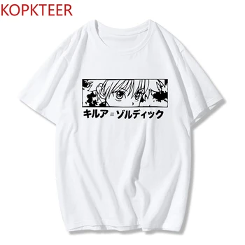 Hunter X Hunter Killua Oči T-shirt žena Japonské anime vintage top zábavnej komiksu tlač voľné O-neck T-shirt Harajuku Streetwear