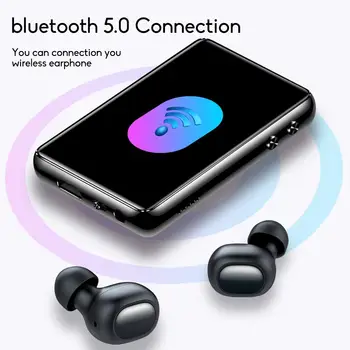 MP3 prehrávač s Bluetooth 5.0 dotykový displej 2,4 palca vstavaný reproduktor 8/16 G s e-book rádio nahrávanie video prehrávač Mp 4 AŽ 128 g