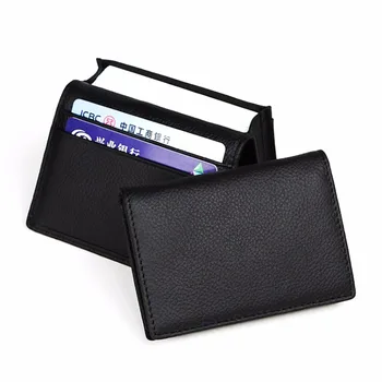 THINKTHENDO Noví ľudia, Čierna Koža Kreditnej Karty ID vizitky Majiteľa Peňaženky Prípade Rozšíriteľná Čierne Kožené Držiteľov Karty
