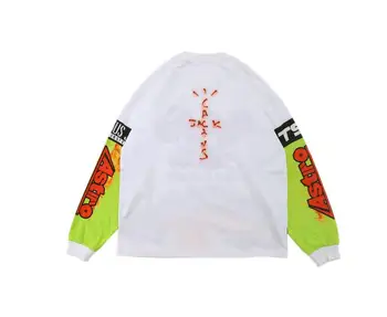 21ss Scott Travis tričko dlhé rukávy Jack Kaktus Krédo tie dye obrázok tlače astroworld t shirt streetwear astroworld t-shirt