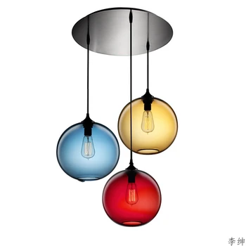 Moderné Farebné Sklenené Závesné Prívesok Svetlá Loft Hanglamp Znečistený Prívesok Lampa pre Kuchynské Svietidlá, Domov, Priemyselných Dekor