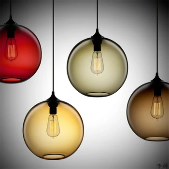 Moderné Farebné Sklenené Závesné Prívesok Svetlá Loft Hanglamp Znečistený Prívesok Lampa pre Kuchynské Svietidlá, Domov, Priemyselných Dekor